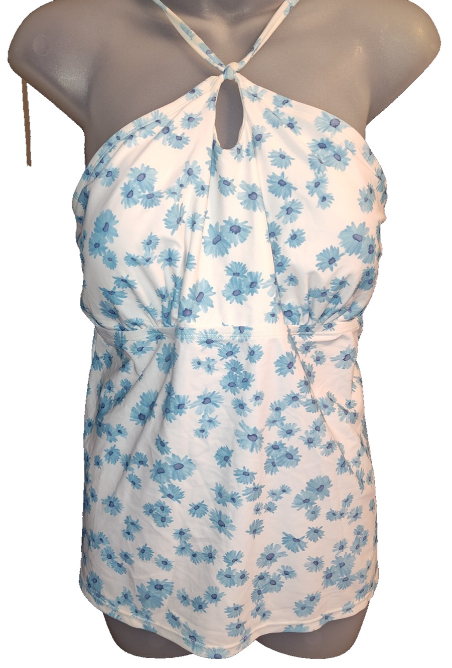True Craft Women’s White Sleeveless Floral Print Halter Dress Size 1X BG23 - Picture 1 of 4
